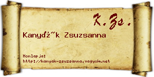 Kanyák Zsuzsanna névjegykártya